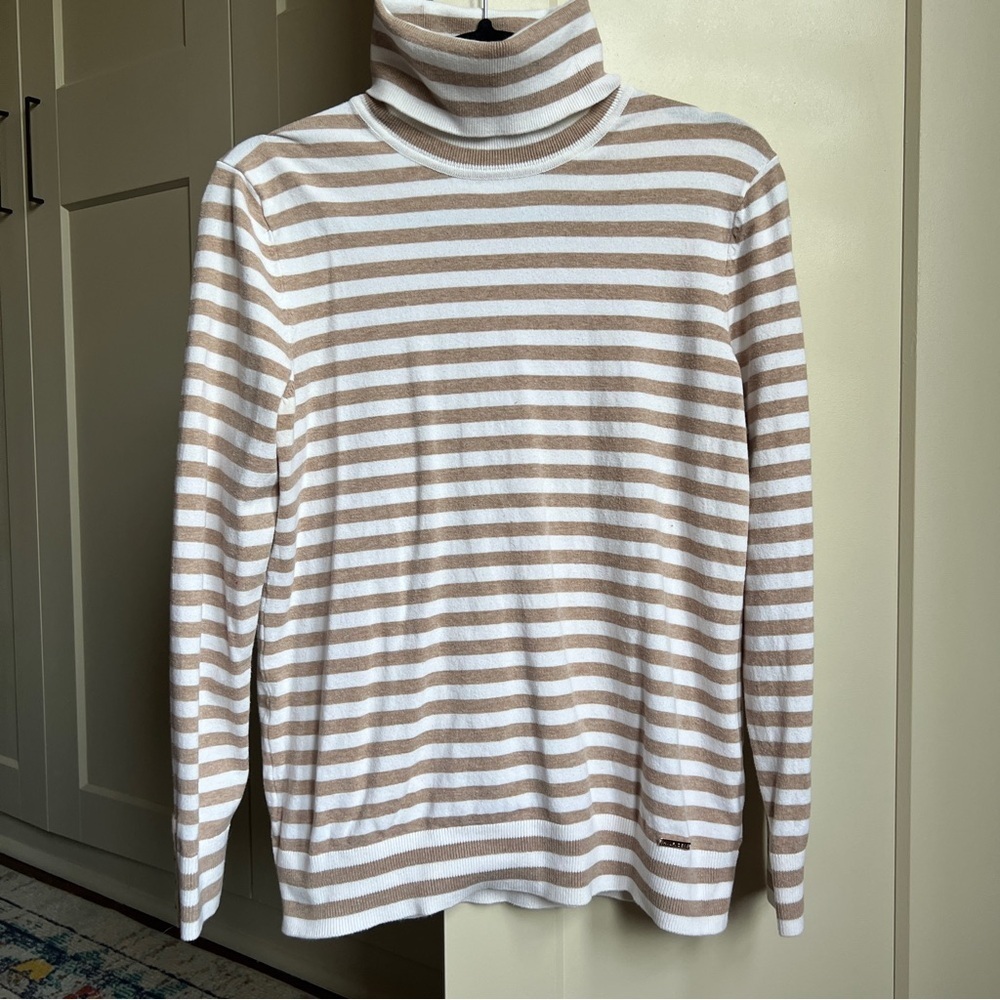 Tommy Hilfiger Women's Striped Turtleneck Long Sleeve size large